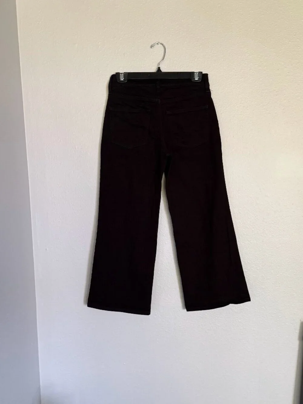 J.Crew Black High-Rise Wide-Leg Cropped Jeans Size 25P CB372